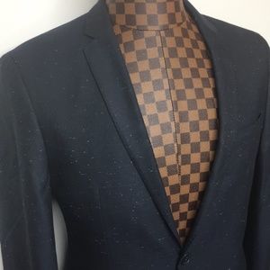 LABORATORY-Dark Navy Blue Slim 2 Button Blazer 40R